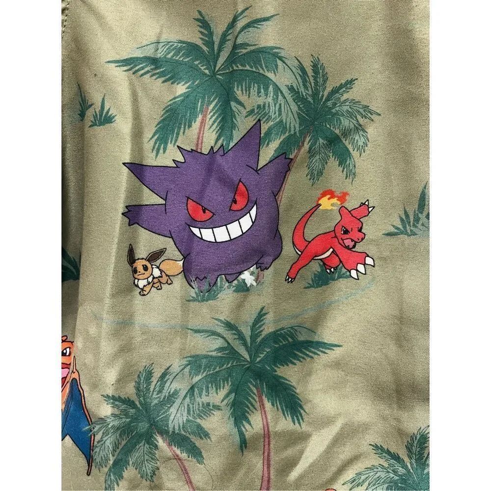 Boxlunch Opposuits Green Pokmon Short Sleeve Button Down Shirt Sz S Euc — image 2 of 7